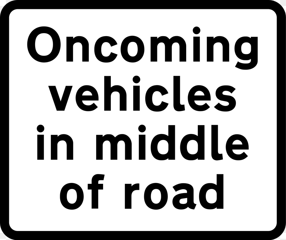 Oncoming Traffic Will Be In The Middle Of The Road Clipart, Text Free Png