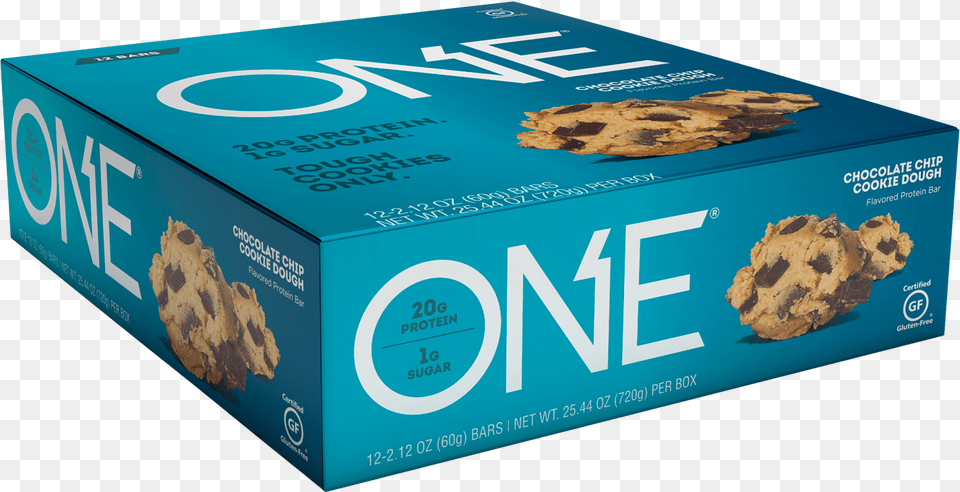One Bars Chocolate Chip Cookie Dough Protein Bar, Food, Sweets, Box Png
