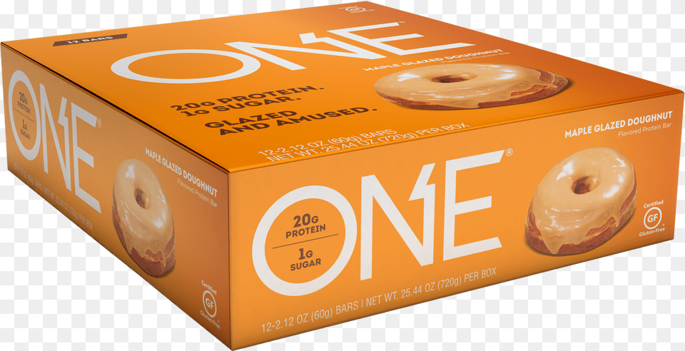 One Bars Maple Glazed Doughnut Protein Bar One Protein Bar Chocolate Chip Cookie Dough, Food, Sweets, Bread, Bagel Free Transparent Png