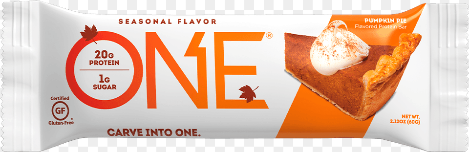 One Bars Seasonal Flavor Pumpkin Pie Protein Bar One Bar Pumpkin Pie, Food, Sweets, Bread Free Transparent Png