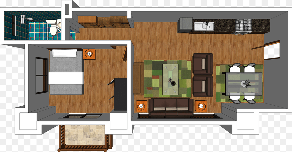 One Bedroom Unit With Balcony Floor Plan, Diagram, Floor Plan Free Png Download