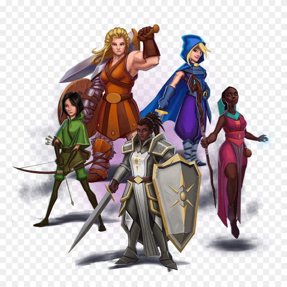 One Deck Dungeon Heroes, Adult, Publication, Person, Woman Png