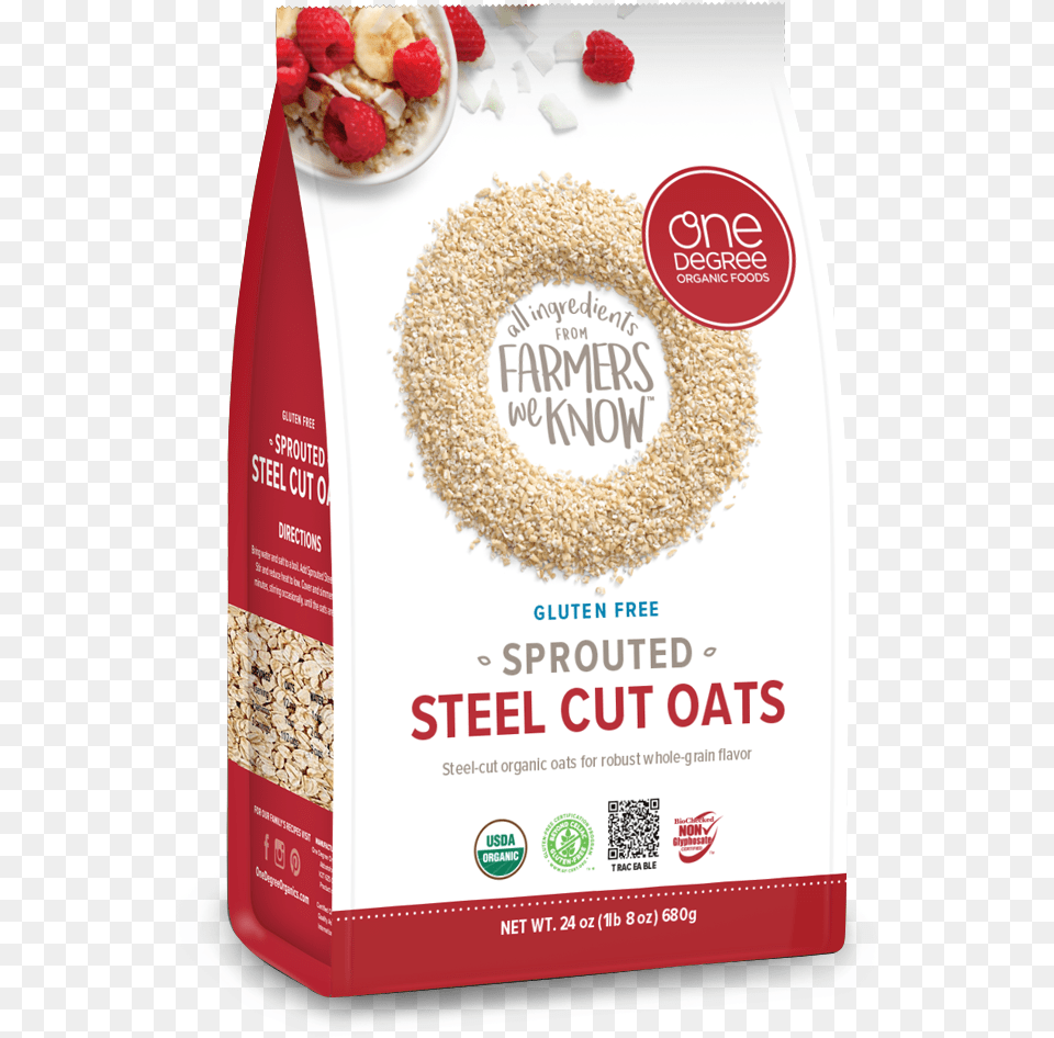 One Degree Sprouted Steel Cut Oats, Breakfast, Food, Oatmeal, Qr Code Free Transparent Png