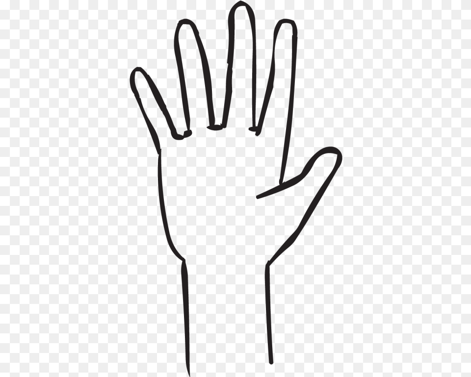 One Hand With Outstretched Fingers As Seen In Fist Line Art, Clothing, Glove, Body Part, Person Png Image