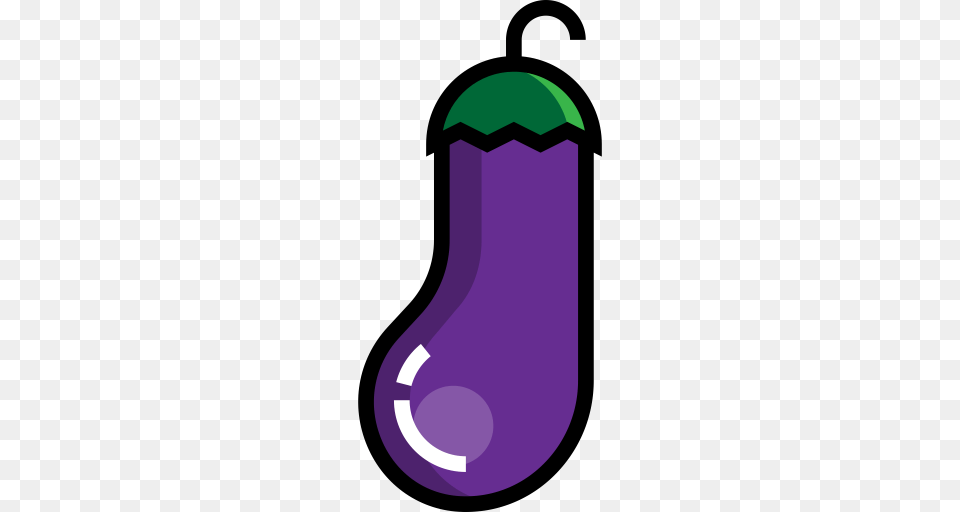 One Hundred And Forty One Eggplant Food Icon With And Vector, Produce, Plant, Vegetable Free Png Download