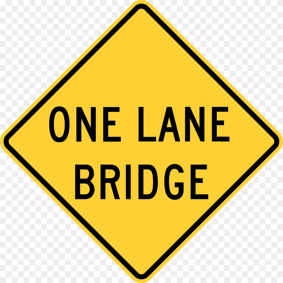 One Lane Bridge Clipart, Road Sign, Sign, Symbol Free Transparent Png