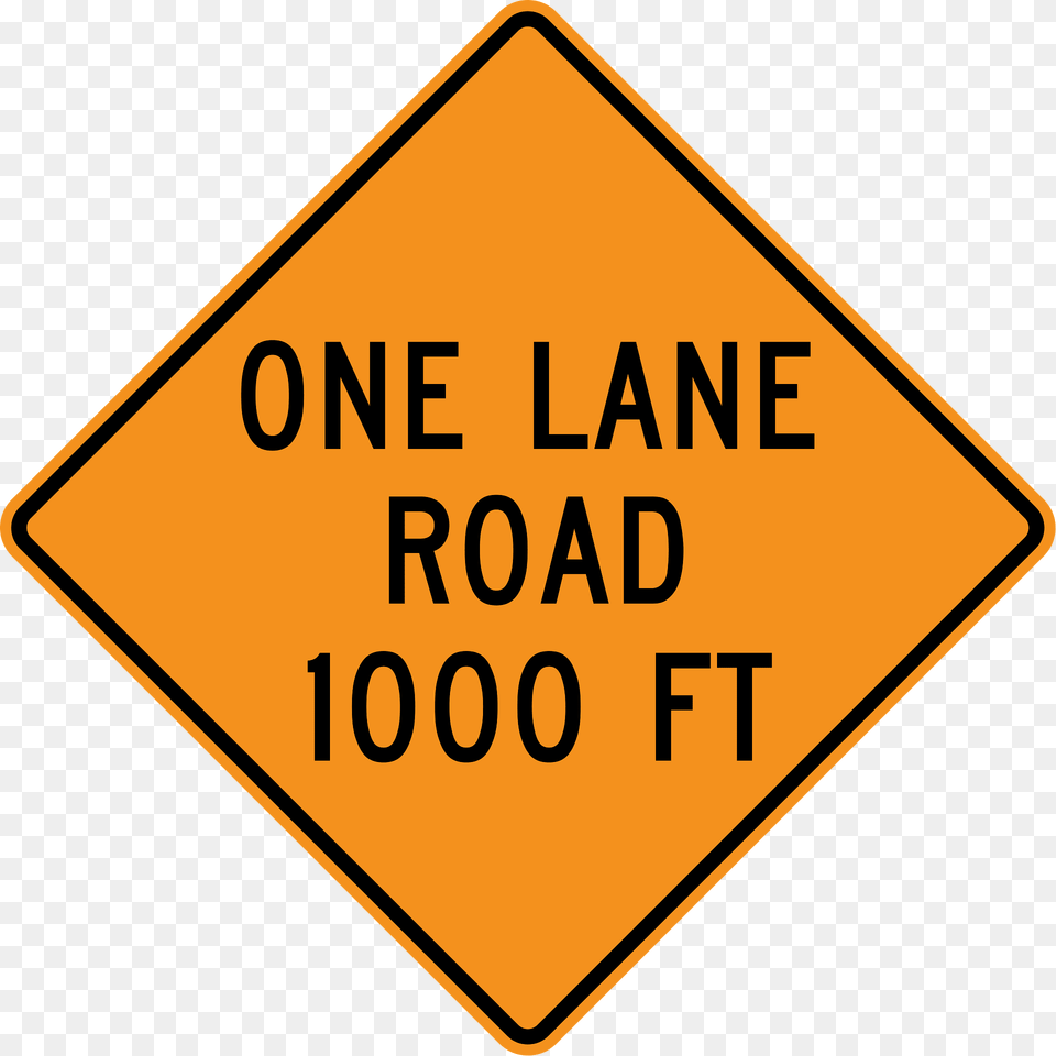 One Lane Road Aheadwith Distance Clipart, Sign, Symbol, Road Sign Free Transparent Png