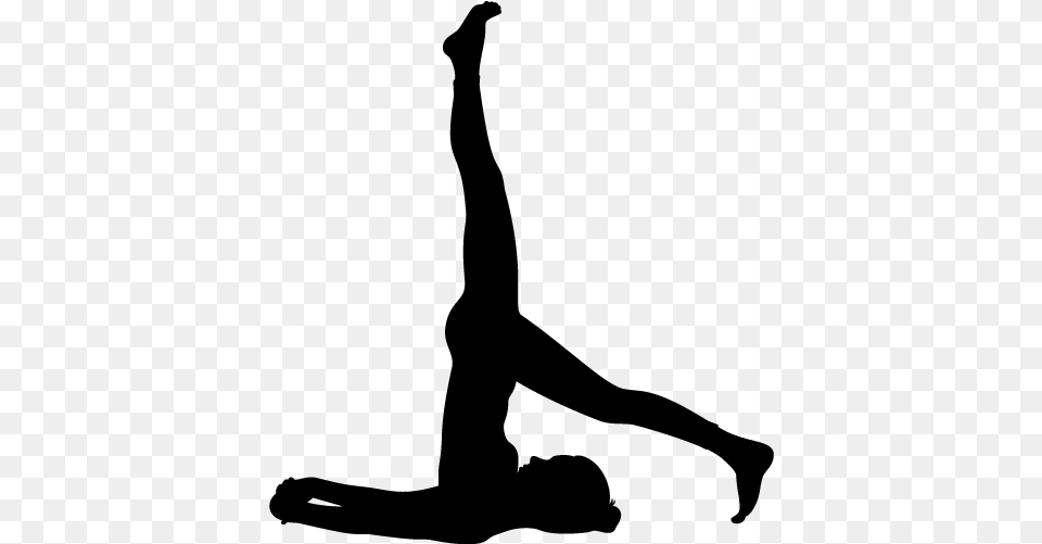One Legged Supported Shoulder Stand Yoga Pose Sticker Yoga, Gray Png Image