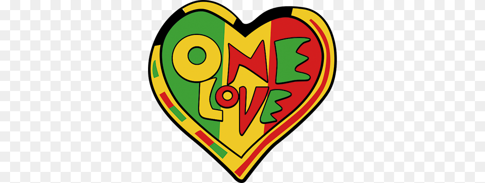 One Love Rasta Wall Sticker Red Yellow Green Heart, Dynamite, Weapon, Logo Free Png Download