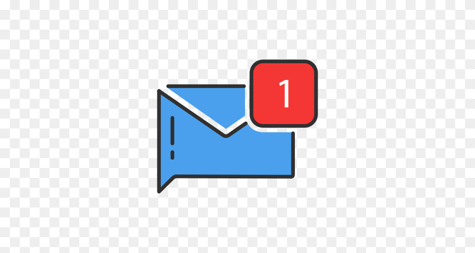 One Message Notification Envelope Icon Of Twitter Ui, Mail Free Transparent Png