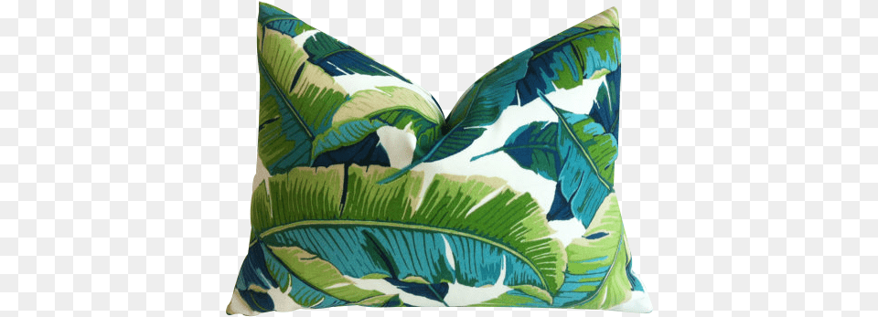 One Miami Style Tropical Palm Leaves Pillow Cover Palm Leaf Pillow, Cushion, Home Decor, Plant, Crib Free Png Download