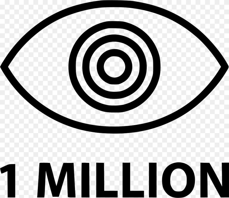 One Million Views Eye Comments 1 Million Views Icon, Logo, Spiral Png Image