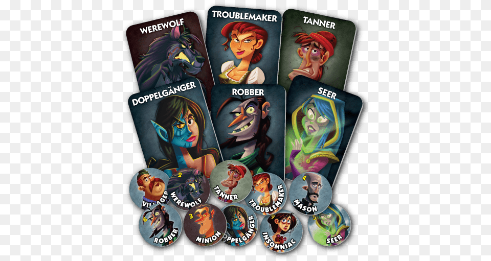 One Night Ultimate Werewolf Bezier Games One Night Ultimate Werewolf Board Game, Publication, Book, Comics, Adult Free Png