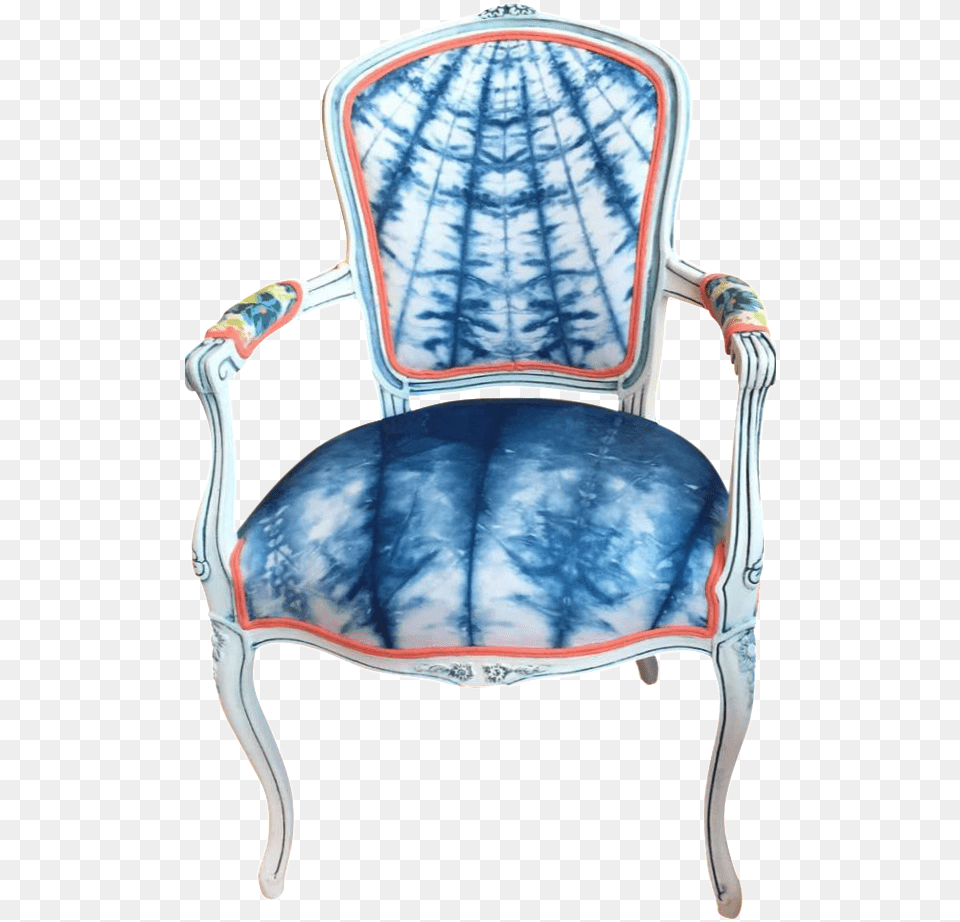 One Of A Kind Vintage French Style Armchair Featuring Watercolor Painting, Chair, Furniture Free Transparent Png