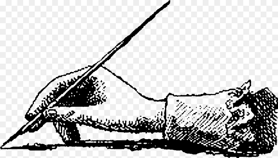 One Of The Hand Cliparts And The Quill Pens Would Make Hand And Quil, Gray Png