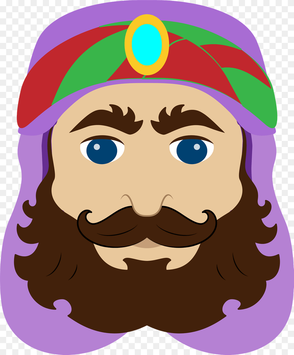 One Of The Three Wisemen Face Clipart, Head, Person, Baby, Mustache Free Transparent Png