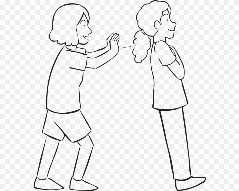 One Person Leaning Back Into The Arms Of Another As Line Art, Body Part, Hand, Silhouette, Face Free Png Download