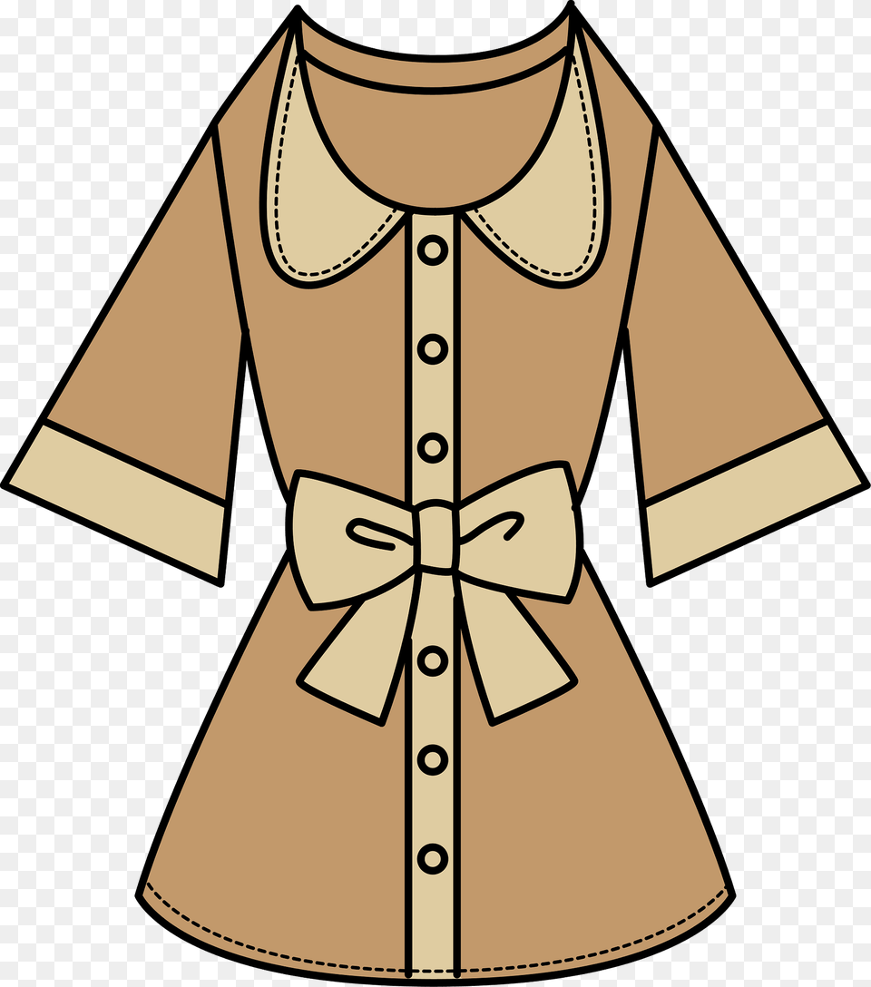 One Piece Brown Dress Clipart, Blouse, Clothing, Fashion, Cross Free Transparent Png