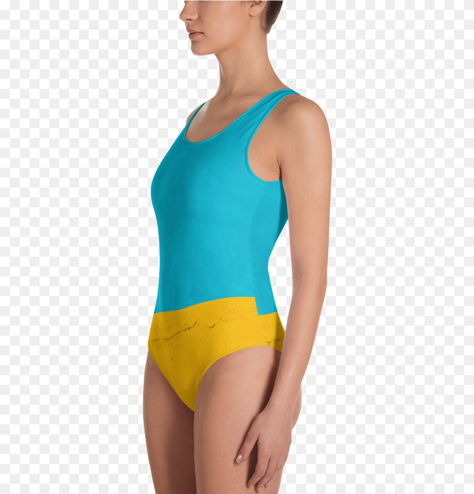 One Piece Happy Camper Swimsuit One Piece Swimsuit, Adult, Clothing, Female, Person Free Png Download