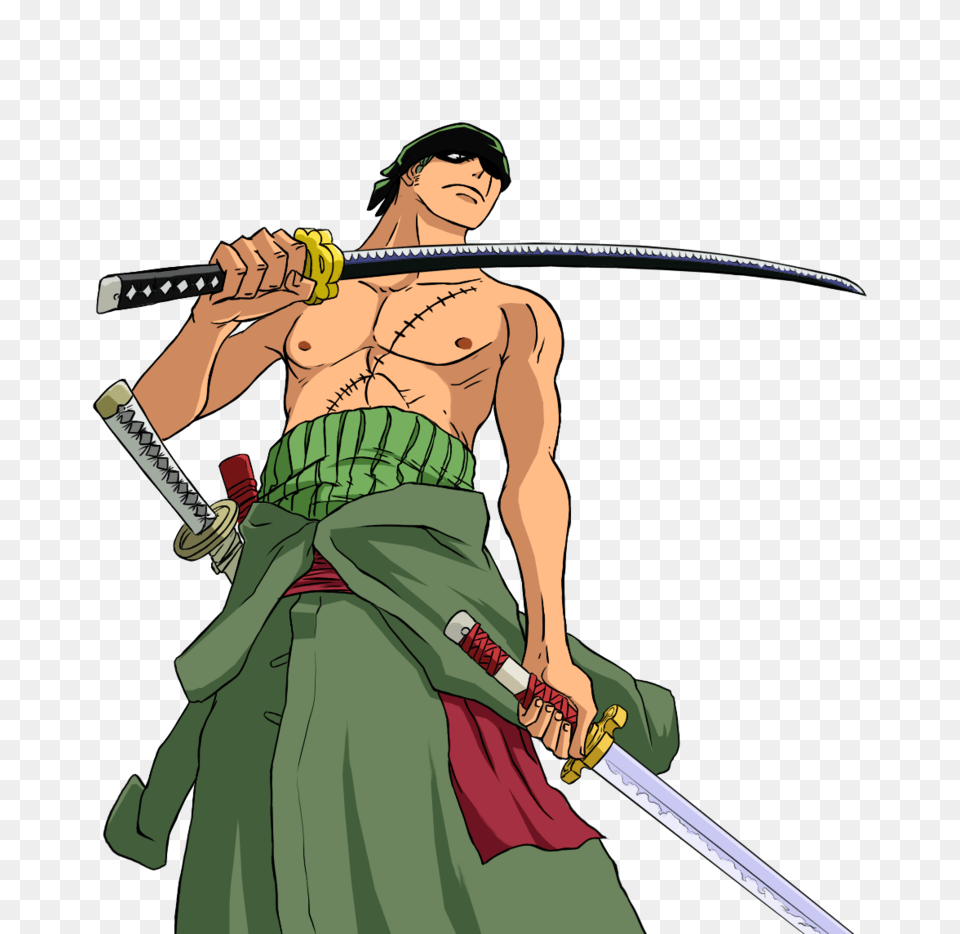 One Piece Images Transparent Free Download, Person, Samurai, Sword, Weapon Png Image