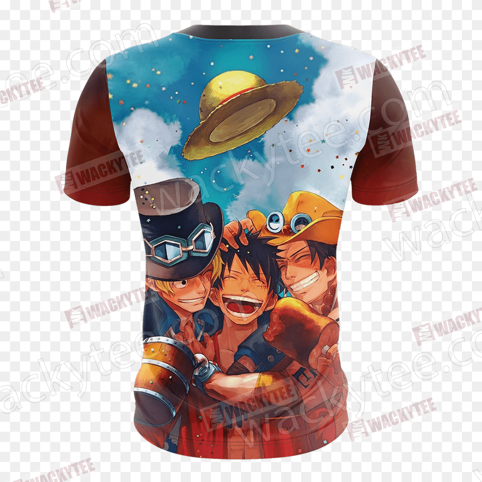 One Piece Luffy Ace Sabo Unisex 3d T Shirt One Piece Photo Instagram, T-shirt, Clothing, Vest, Person Png