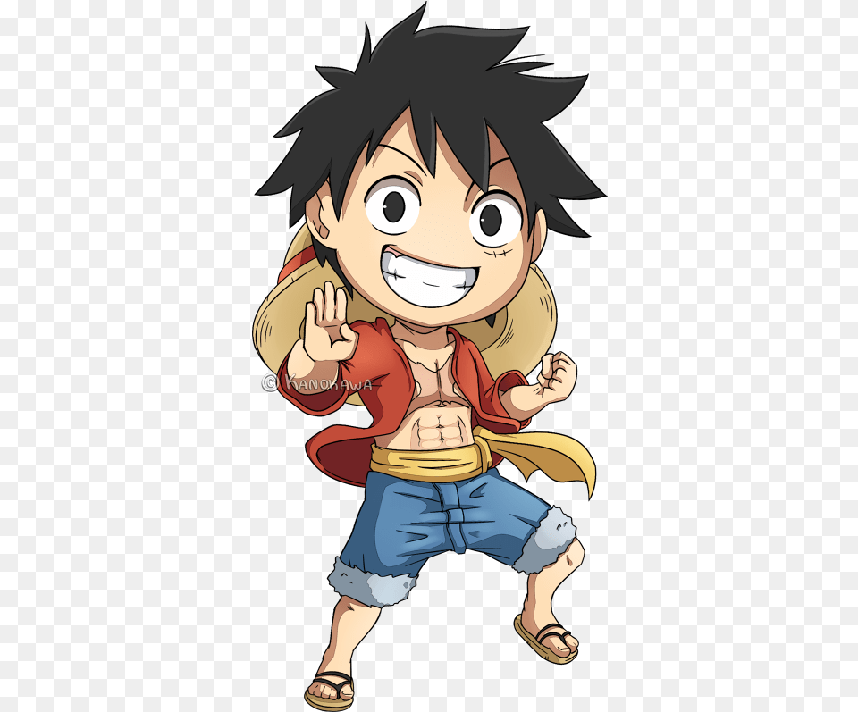 One Piece Luffy Chibi, Book, Comics, Publication, Baby Free Png