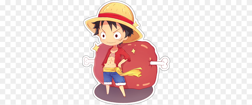 One Piece Luffy Chibi Anime Decal Sticker For Cartrucklaptop Ebay One Piece Luffy Chibi, Book, Comics, Publication, Baby Png