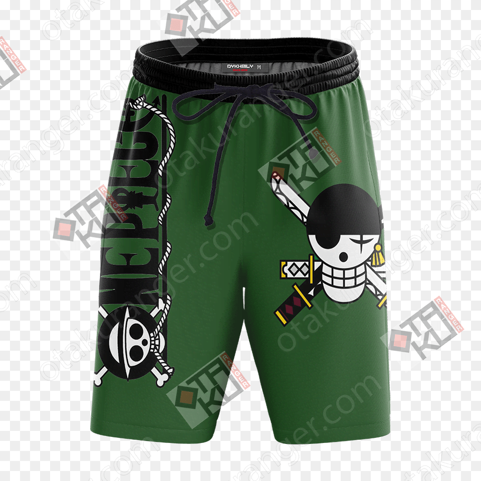 One Piece Roronoa Zoro Minimalist Beach Shorts T Shirt, Clothing, Swimming Trunks, Can, Tin Free Png Download