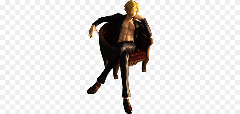 One Piece Sanji 18th Scale Figure Sitting, Furniture, Adult, Male, Man Png Image