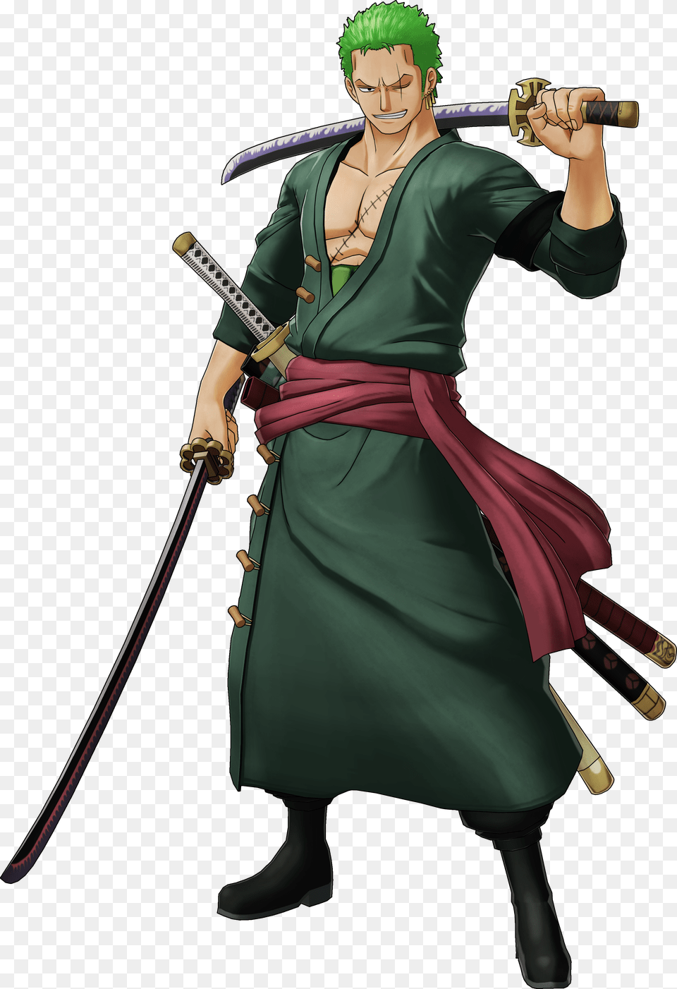 One Piece World Seeker Zoro, Person, Samurai, Sword, Weapon Png