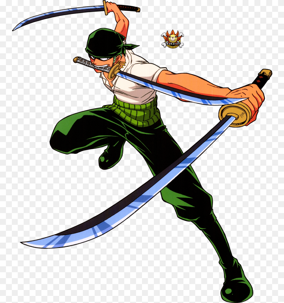 One Piece Zoro Three Sword Style, Weapon, Adult, Female, Person Png