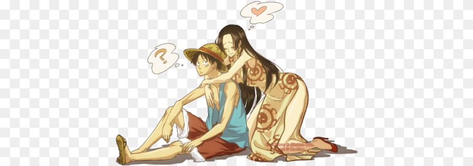 One Piecel X H Parejas De Anime Fan Art One Piece Luffy And Hancock, Publication, Book, Comics, Adult Png Image