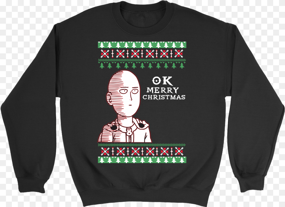 One Punch Man Anime Christmas Shirts, Clothing, Sweatshirt, Sweater, Sleeve Free Transparent Png