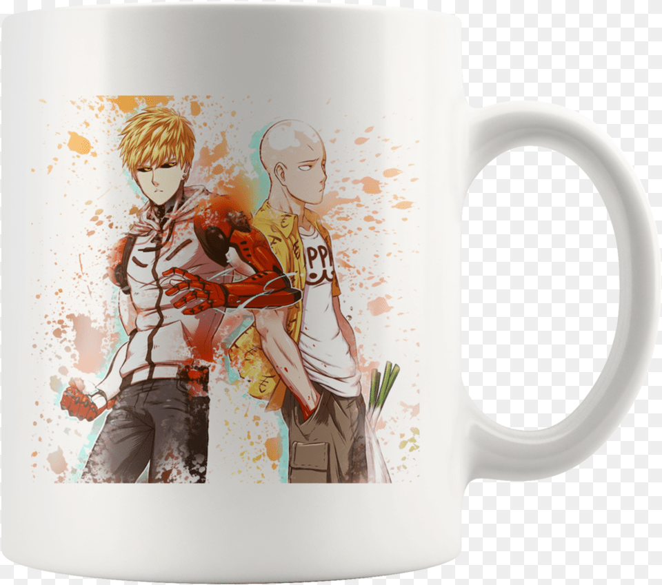 One Punch Man Anime Saitama And Genos One Punch Man Pan, Publication, Book, Comics, Cup Png
