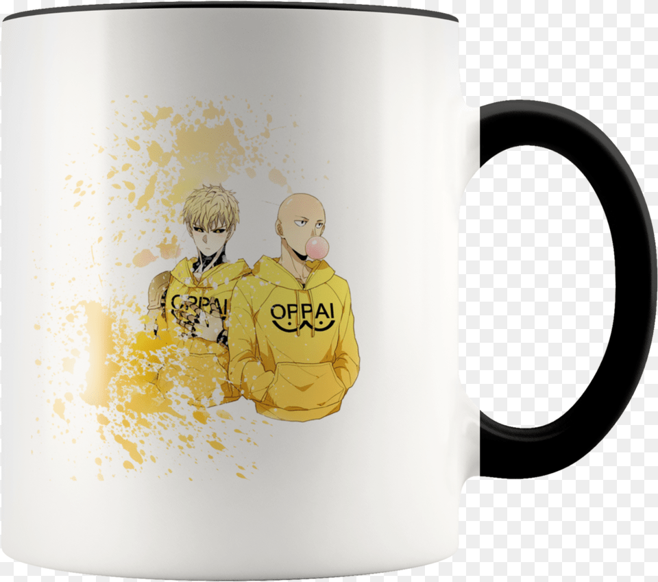 One Punch Man Anime Saitama And Genos U2013 Jegraphicsdesigns Gift For Grandma Christmas, Adult, Male, Person, Cup Png Image