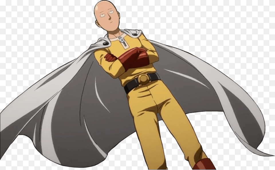 One Punch Man Arms Crossed, Anime, Person, Book, Comics Png