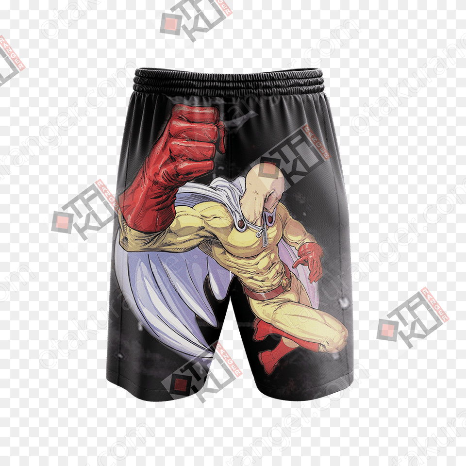 One Punch Man Saitama Beach Shorts Hoodie, Clothing, Person, Book, Publication Png Image