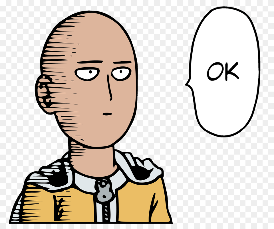 One Punch Man Saitama Ok Color, Baby, Person, Face, Head Free Transparent Png