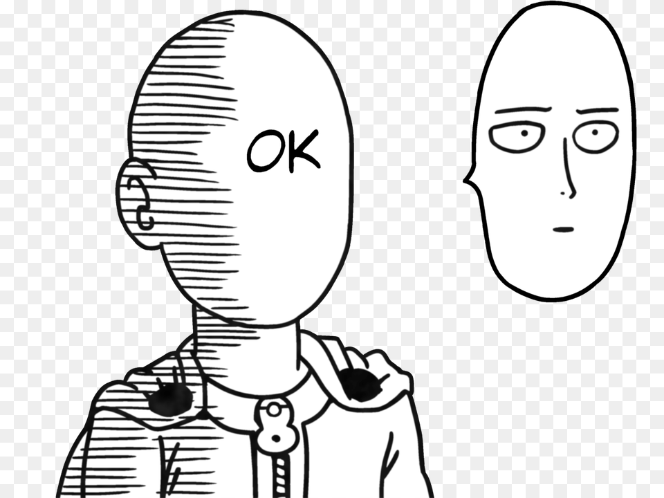 One Punch Man Saitama Ok Face, Baby, Person, Head, Alien Png Image