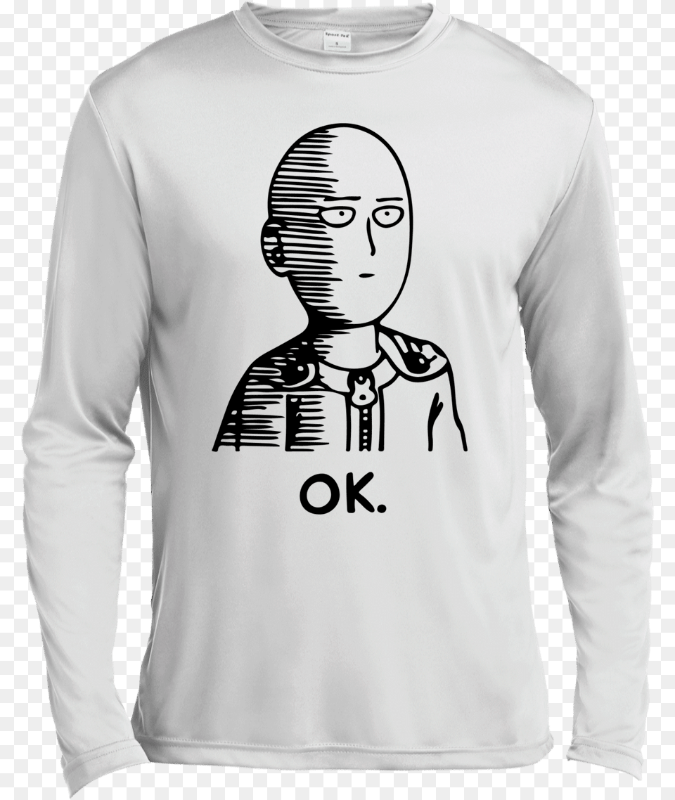 One Punch Man Saitama Ok Long Sleeve T Shirt, Clothing, Long Sleeve, T-shirt, Person Free Transparent Png