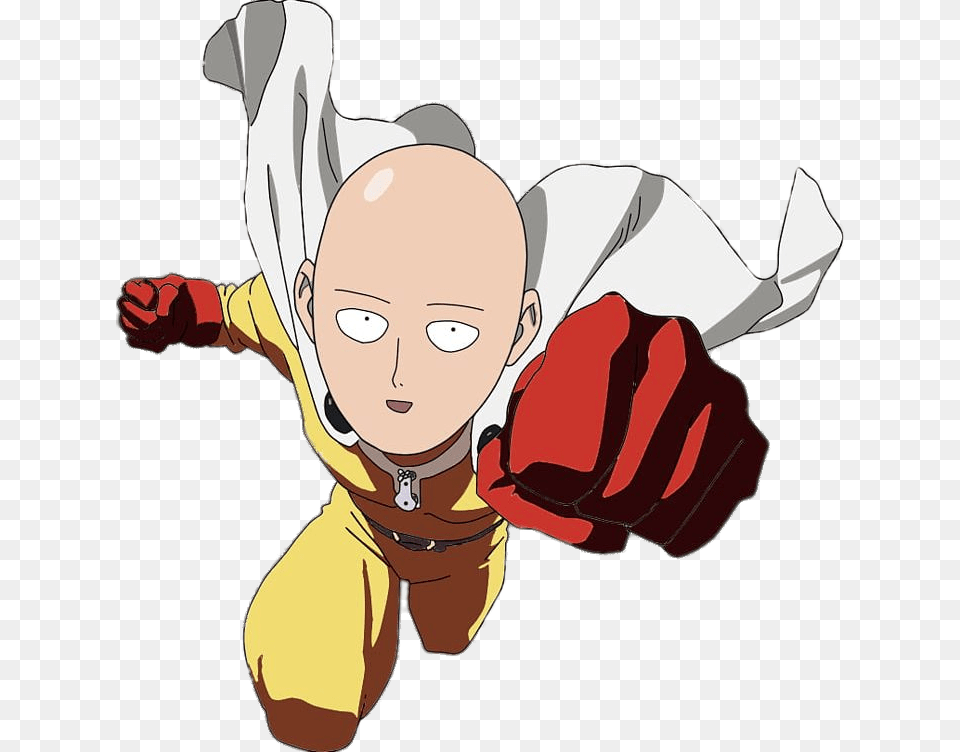 One Punch Man Saitama Striking One Punch Man, Baby, Person, Face, Head Free Png Download