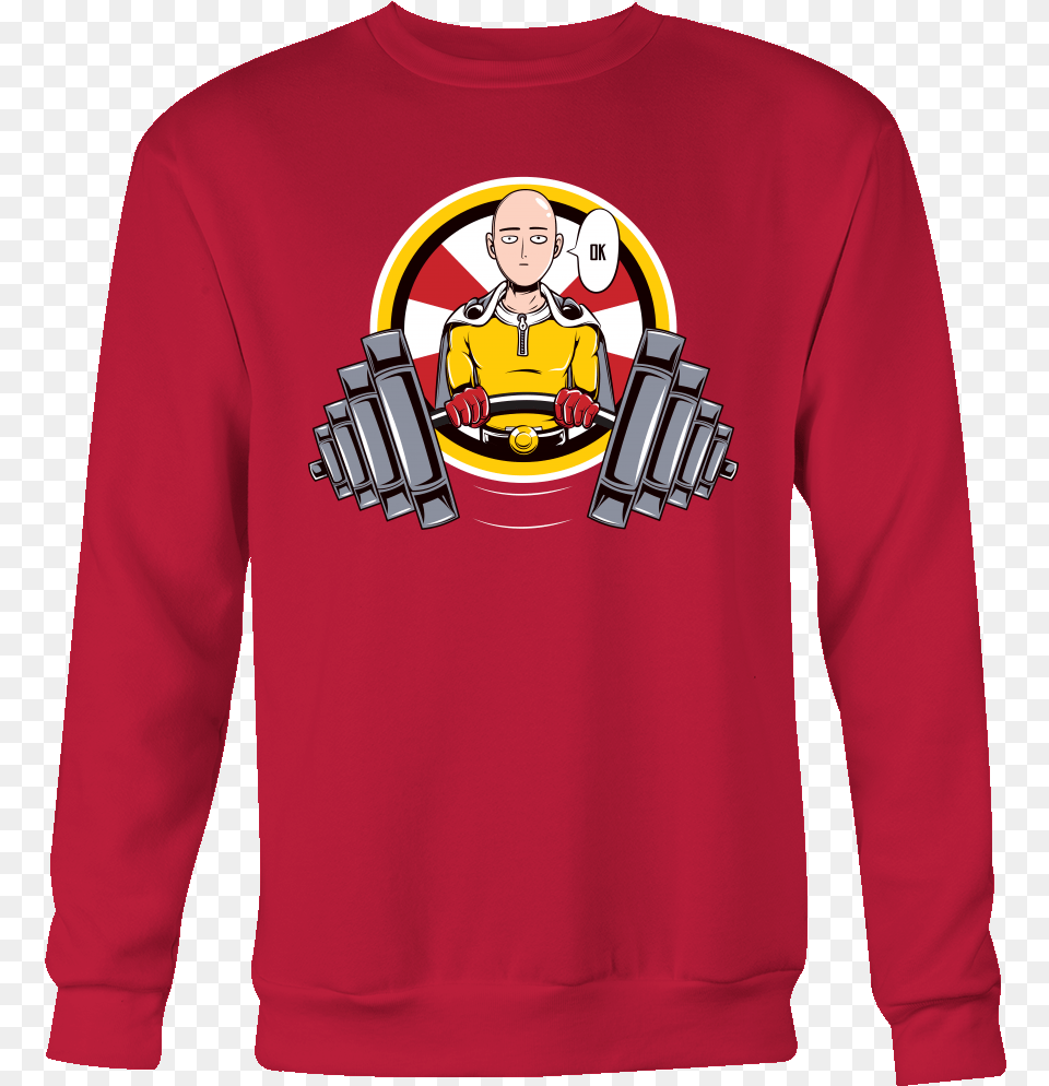 One Punch Saitama Ok Sweatshirt T Shirt Porsche 911 Christmas Sweater, Sleeve, Long Sleeve, Knitwear, Clothing Png