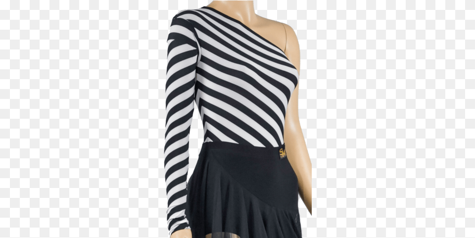 One Shoulder Zebra Print Body Suit Bodysuit, Blouse, Clothing, Long Sleeve, Skirt Free Transparent Png