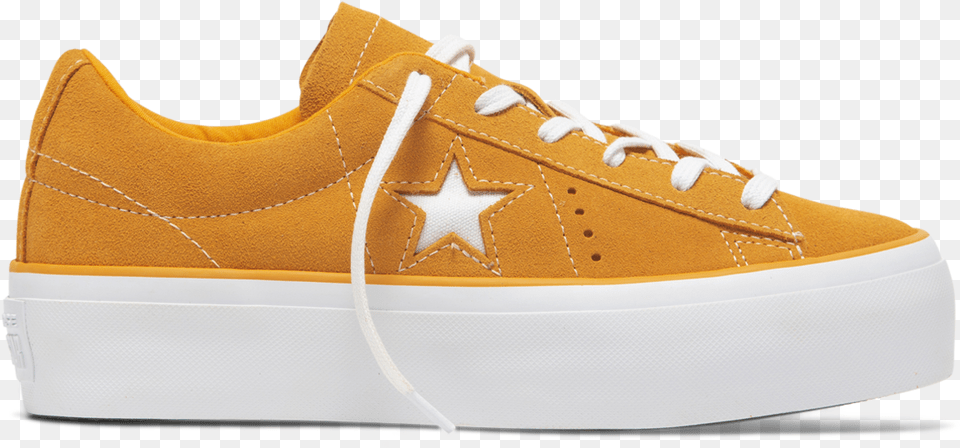 One Star Platform Low Top Field Orange Converse, Clothing, Footwear, Shoe, Sneaker Free Png Download