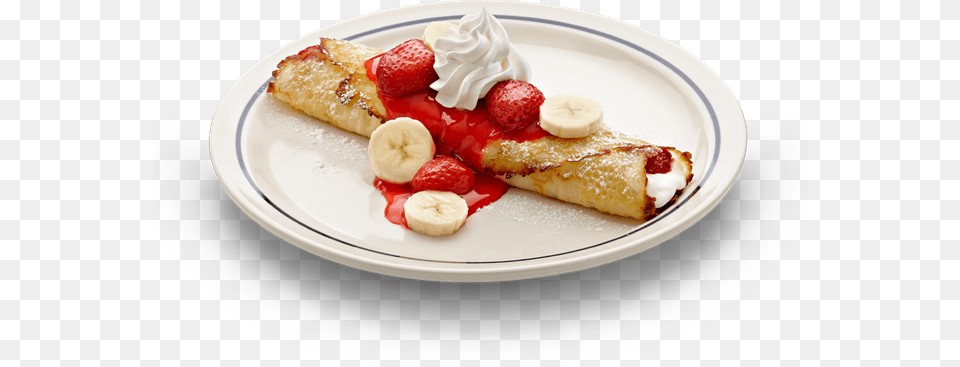 One Strawberry Crepes, Bread, Food, Berry, Produce Png
