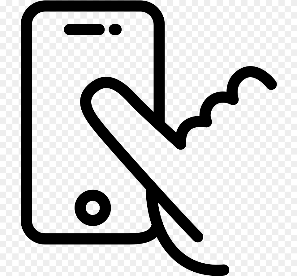 One Touch Reset Mobile Phone, Gray Png