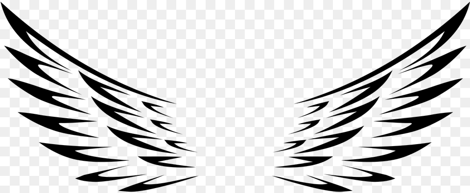 One Two Three Angel Wings Vector, Gray Free Transparent Png