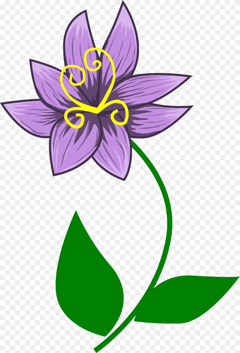 One Violet On The Stem Clipart, Flower, Plant, Dahlia, Pattern Free Png Download