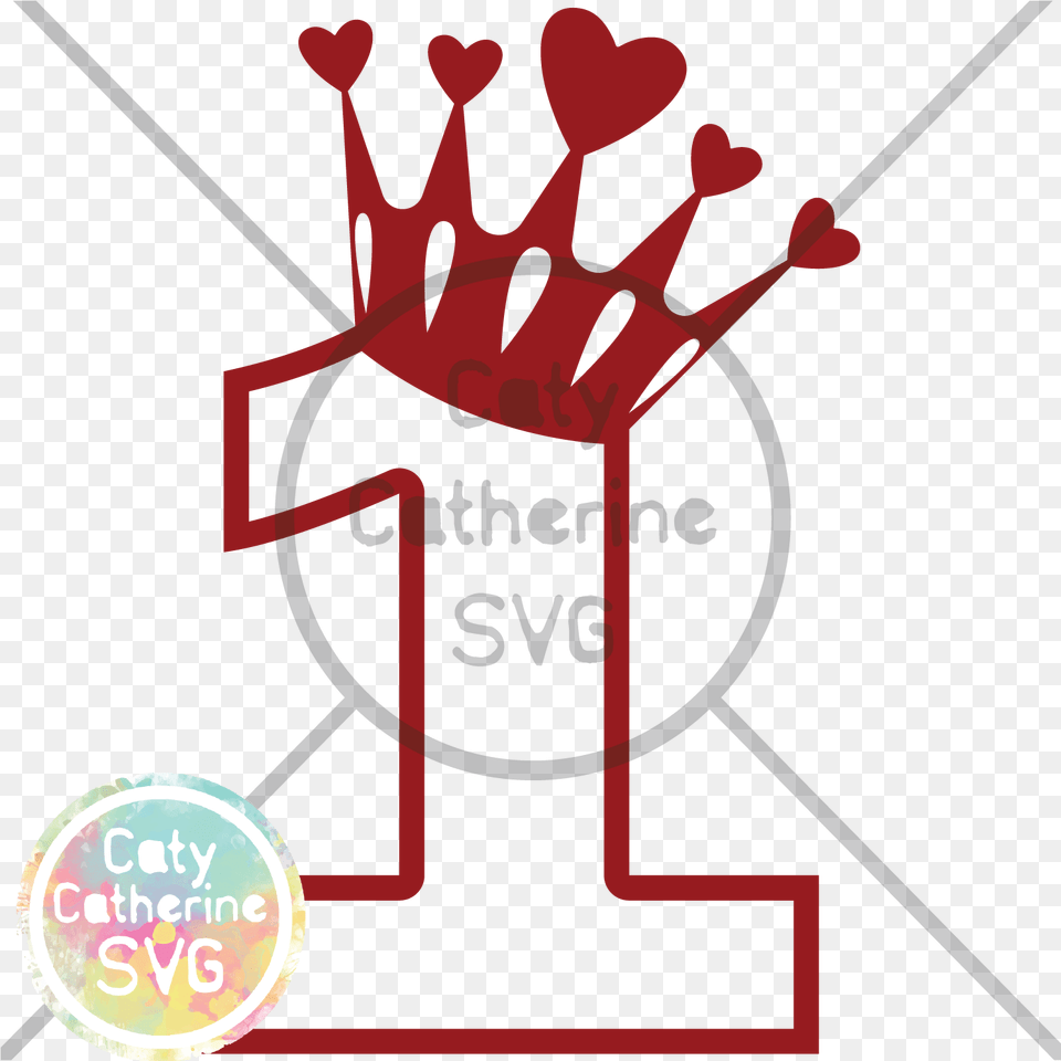 One Years Old Birthday Heart Crown Happy 4th Birthday Svg Png Image