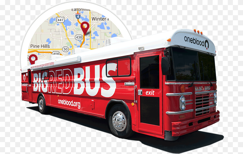 Oneblood Blood Drive, Bus, Transportation, Vehicle, Machine Free Transparent Png